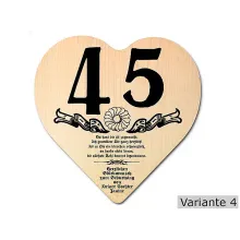 Herz Holzschild mit Wunschtext Geschenk zum 45. Geburtstag Herz Holzschild mit Wunschtext Geschenk zum 45. Geburtstag