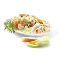 Räucherlachs, Apfel, Sellerie Räucherlachs, Apfel, Sellerie