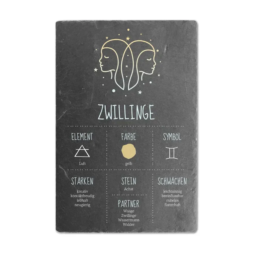 Schieferschild mit Sternzeichen - mehrere Größen Schieferschild mit Sternzeichen - mehrere Größen