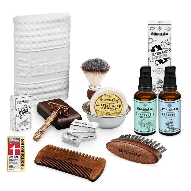 Störtebekker All-in-one Set Rasur & Bart - Rasierhobel %27Hamburg%27 Rosé - Gold Störtebekker All-in-one Set Rasur & Bart - Rasierhobel %27Hamburg%27 Rosé - Gold