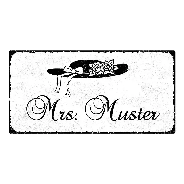 Hochzeitsdeko - Schild mit Name der Braut 300 x 150mm - Mrs. Hochzeitsdeko - Schild mit Name der Braut 300 x 150mm - Mrs.