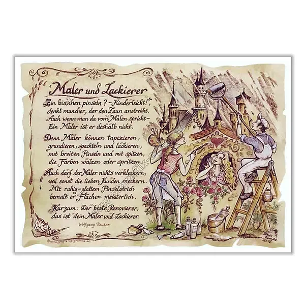 Zunftbild Maler auf Antikpapier im A4-Format Zunftbild Maler auf Antikpapier im A4-Format