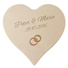 Geschenk zum Hochzeitstag - Holzherz mit Namen, Datum und Wunschsymbol Größe: 24 cm Geschenk zum Hochzeitstag - Holzherz mit Namen, Datum und Wunschsymbol Größe: 24 cm