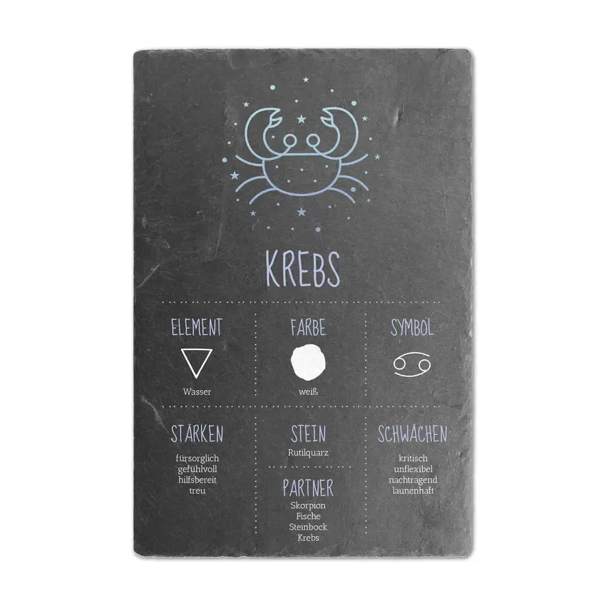 Schieferschild mit Sternzeichen - mehrere Größen Schieferschild mit Sternzeichen - mehrere Größen