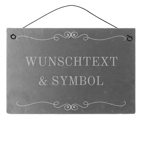 Dekoschild aus Schiefer 30 x 20 cm mit Wunschtext Dekoschild aus Schiefer 30 x 20 cm mit Wunschtext