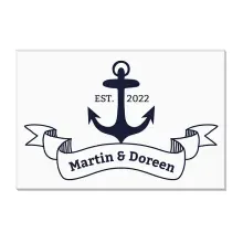 Maritime Acrylplatte zur Hochzeit mit Anker, Namen und Datum Variante 2 - Querformat Maritime Acrylplatte zur Hochzeit mit Anker, Namen und Datum Variante 2 - Querformat