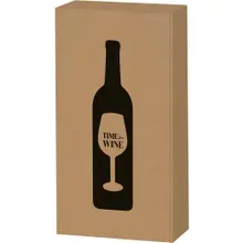 2er Geschenkkarton Kraftpapier ""Time for Wine"" 2er Geschenkkarton Kraftpapier ""Time for Wine""