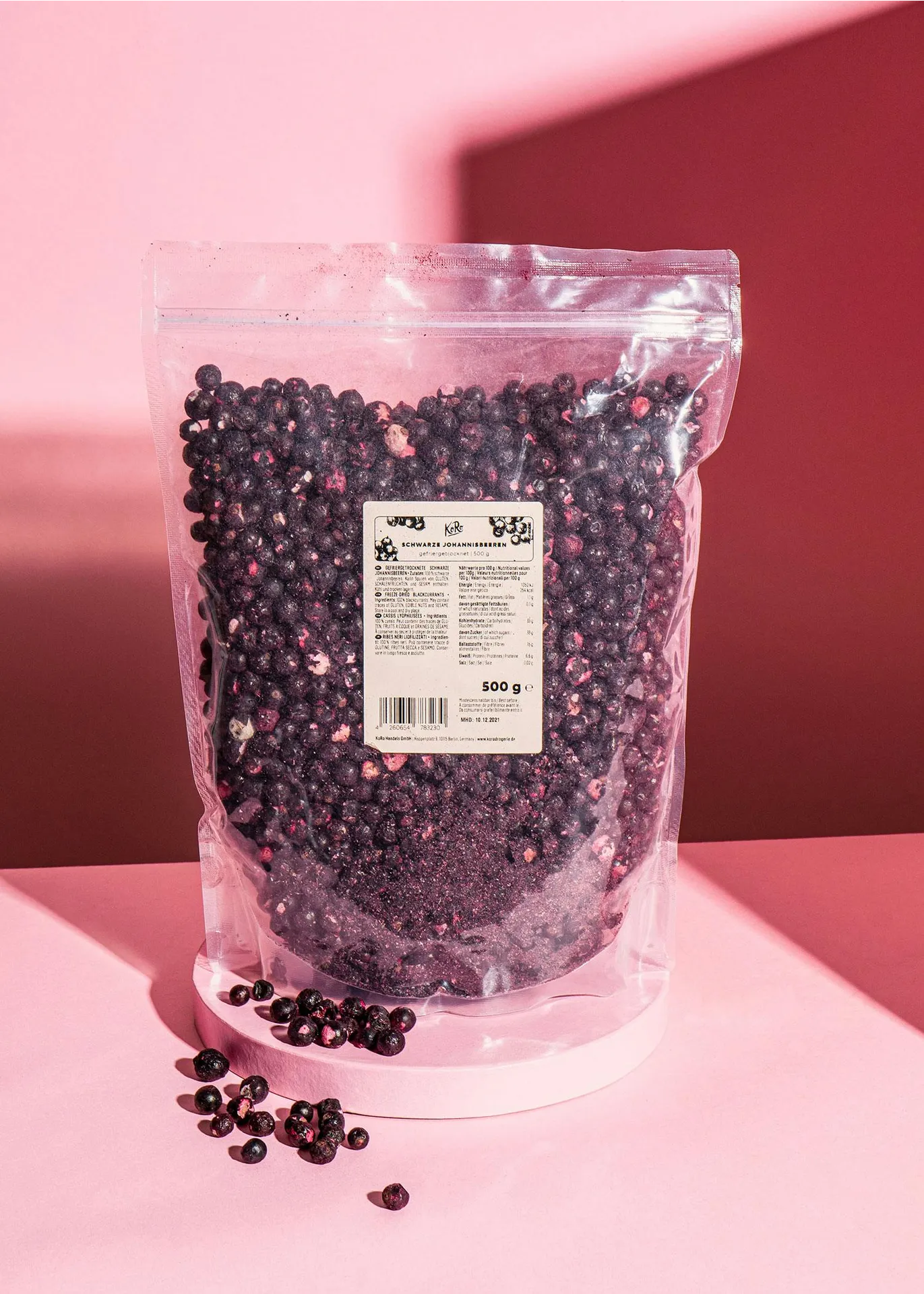 Gefriergetrocknete schwarze Johannisbeeren 500 g Gefriergetrocknete schwarze Johannisbeeren 500 g