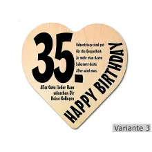 Herz Holzschild mit Wunschtext Geschenk zum 35. Geburtstag Herz Holzschild mit Wunschtext Geschenk zum 35. Geburtstag