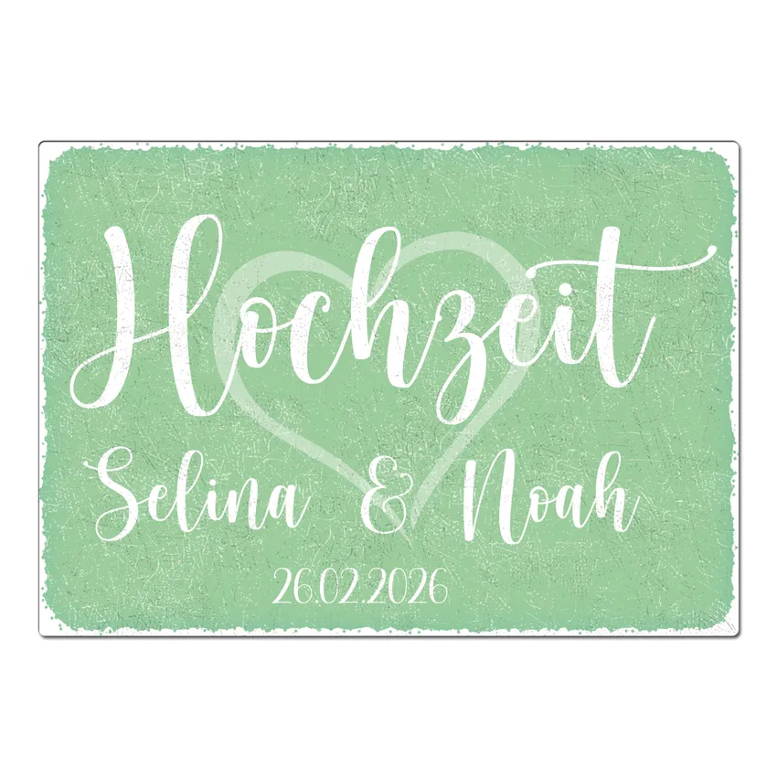 Retroschild mit Wunschtext A4 pastellmint Retroschild mit Wunschtext A4 pastellmint