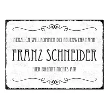 Türschild Vintage für Feuerwehrmänner Design Vintage Türschild Vintage für Feuerwehrmänner Design Vintage