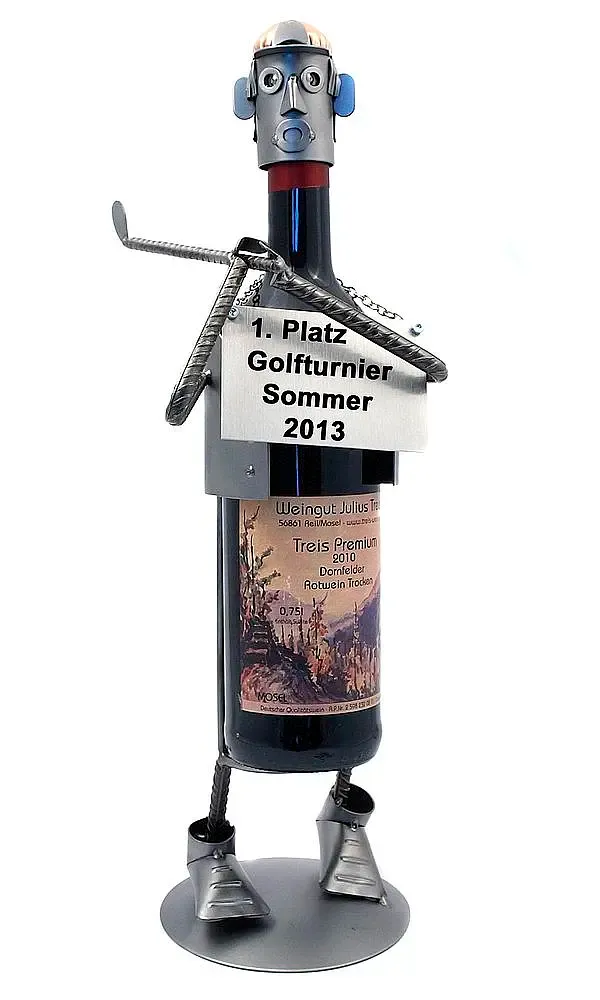 Weinflaschenhalter Golfspieler Weinflaschenhalter Golfspieler