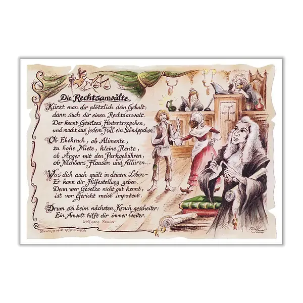 Zunftbild Jurist auf Antikpapier im A4-Format Zunftbild Jurist auf Antikpapier im A4-Format