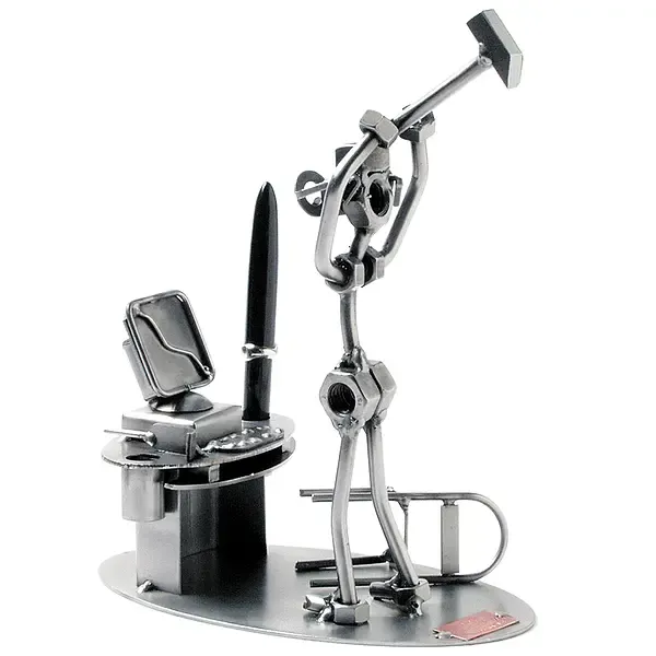 Schraubenmännchen Börsencrash mit Stiftehalter  Schraubenmännchen Börsencrash mit Stiftehalter