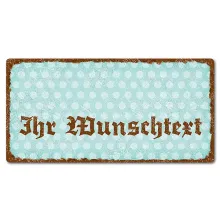 Dekoschild im Retro Look mit Polka Dots 200 x 100mm Polka Dots pastelltürkis Dekoschild im Retro Look mit Polka Dots 200 x 100mm Polka Dots pastelltürkis