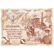 Zunftbild Eisenbahn auf Antikpapier im A4-Format Zunftbild Eisenbahn auf Antikpapier im A4-Format