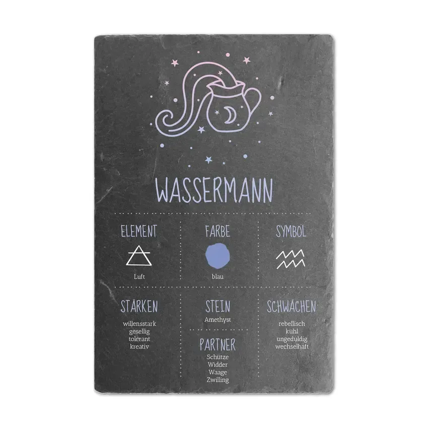 Schieferschild mit Sternzeichen - mehrere Größen Schieferschild mit Sternzeichen - mehrere Größen