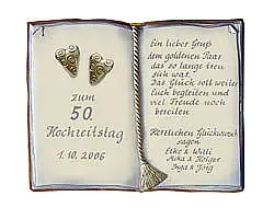 Artelithschild als Buch für Ehrungen und besondere Anlässe Größe: 27x22 cm Artelithschild als Buch für Ehrungen und besondere Anlässe Größe: 27x22 cm