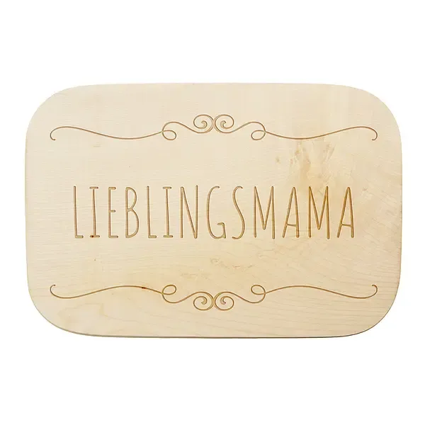 Lieblingsmama - Schneidebrett mit Wunschtext und Symbol 28x19x1,5 cm Lieblingsmama - Schneidebrett mit Wunschtext und Symbol 28x19x1,5 cm