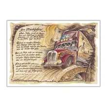 Zunftbild Truckfahrer auf Antikpapier im A4-Format Zunftbild Truckfahrer auf Antikpapier im A4-Format