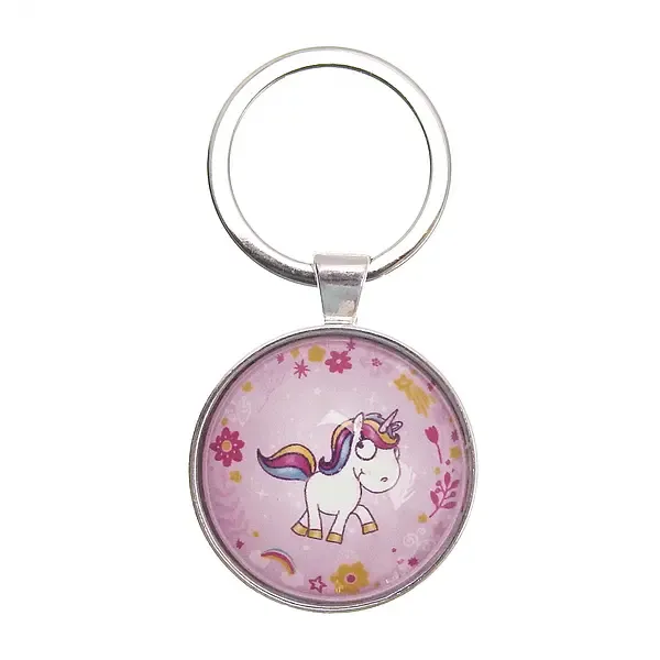 laufendes Einhorn auf Schlüsselanhänger rosa laufendes Einhorn auf Schlüsselanhänger rosa