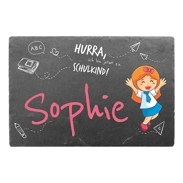 Schiefer Türschild für Kinderzimmer - Geschenk zum Schulanfang 30 x 20 cm für Mädchen Schiefer Türschild für Kinderzimmer - Geschenk zum Schulanfang 30 x 20 cm für Mädchen