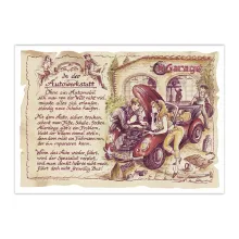 Zunftbild Autowerkstatt auf Antikpapier im A4-Format Zunftbild Autowerkstatt auf Antikpapier im A4-Format