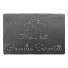 Dekoschild mit Regenbogen und Familiennamen 30 x 20 cm Dekoschild mit Regenbogen und Familiennamen 30 x 20 cm