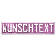 Namensschild mit Wunschnamen und Symbol - glitzer pink Namensschild mit Wunschnamen und Symbol - glitzer pink