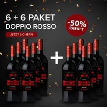 Doppio Rosso Doppio Rosso Primitivo/Merlot 6 + 6 GRATIS Doppio Rosso Doppio Rosso Primitivo/Merlot 6 + 6 GRATIS