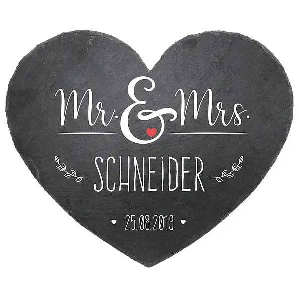 Hochzeitsgeschenk Schieferherz in der Größe 24 cm Geschenk zur Hochzeit Hochzeitsgeschenk Schieferherz in der Größe 24 cm Geschenk zur Hochzeit