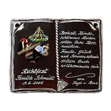 Keramik Buch als Schild für Ehrungen und besondere Anlässe - Größe: 27x22 cm Keramik Buch als Schild für Ehrungen und besondere Anlässe - Größe: 27x22 cm