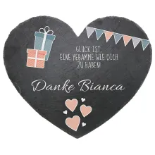 Geschenk für Hebammen - Schieferherz mit Personalisierung Geschenk für Hebammen - Schieferherz mit Personalisierung