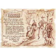 Zunftbild Polizei auf Antikpapier im A4-Format Zunftbild Polizei auf Antikpapier im A4-Format