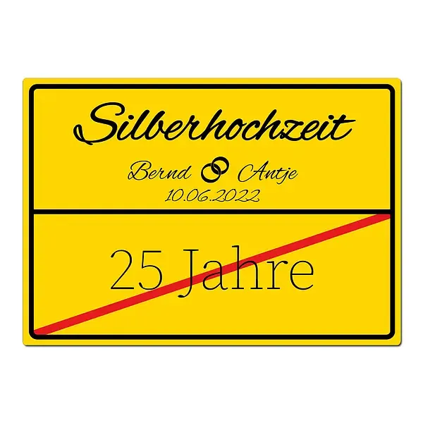 Geschenk zur Silberhochzeit - Schild A3  Geschenk zur Silberhochzeit - Schild A3