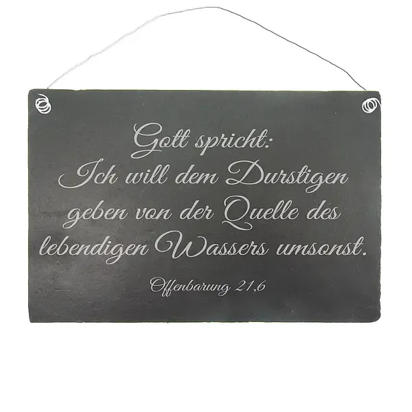 Schieferschild mit Ihrem individuellen Bibelvers 30 x 20 cm Schieferschild mit Ihrem individuellen Bibelvers 30 x 20 cm