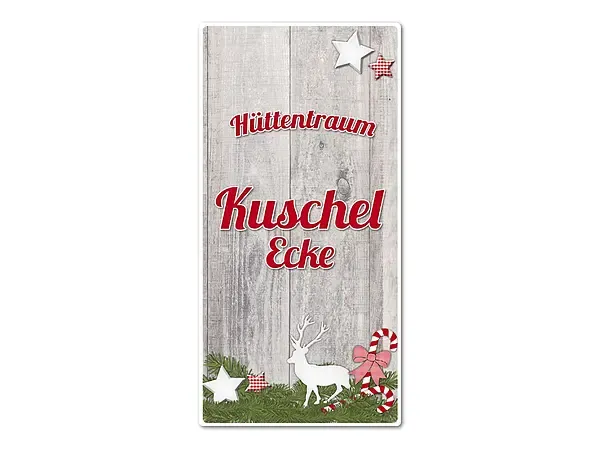 Hüttendeko Aluminiumschild mit Wunschtext - 150 x 300 mm Hüttendeko Aluminiumschild mit Wunschtext - 150 x 300 mm