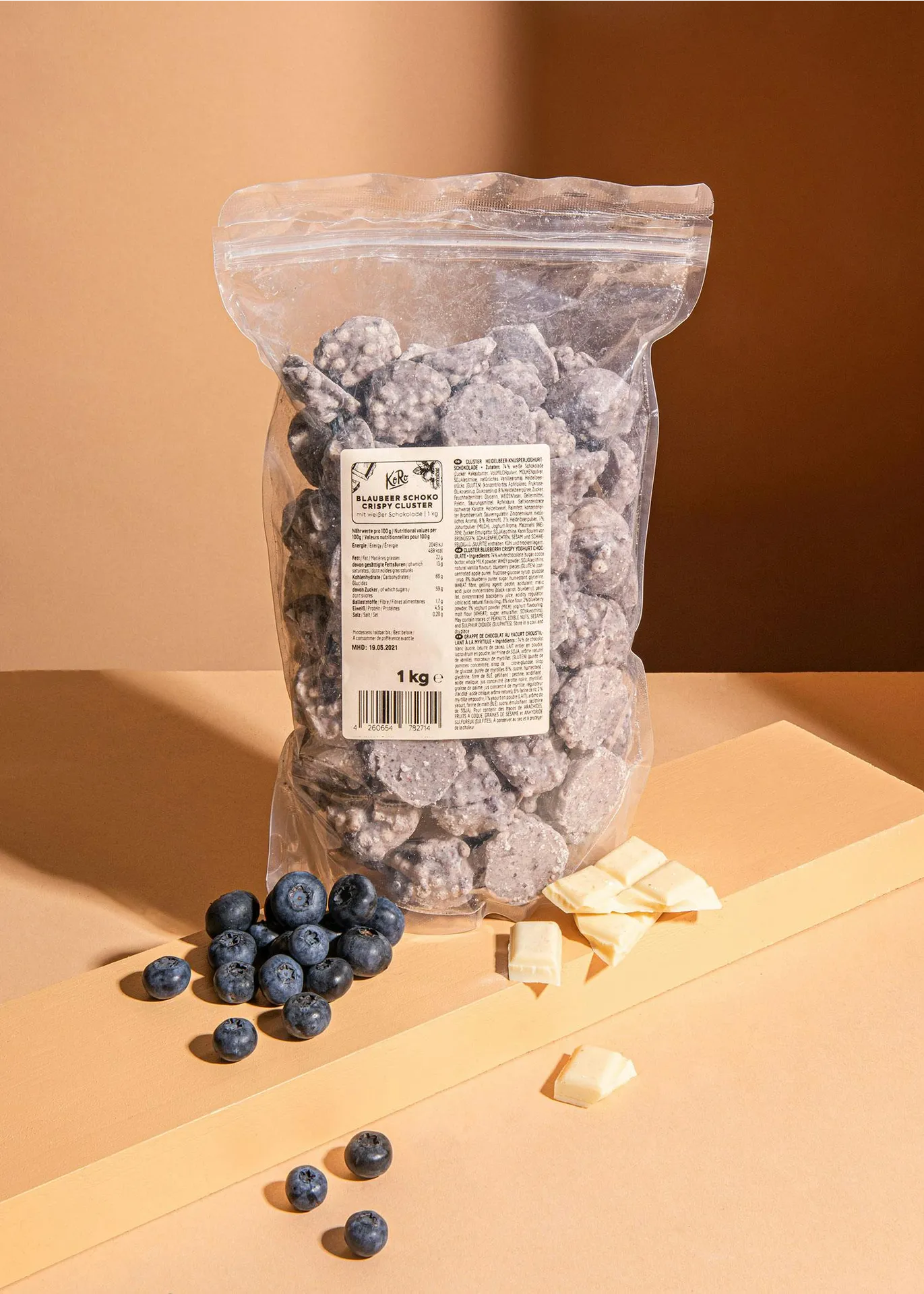 Blaubeer Schoko Crispy Cluster 1 kg Blaubeer Schoko Crispy Cluster 1 kg