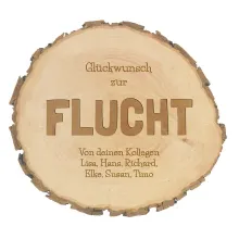 Abschiedsgeschenk Baumscheibe mit Gravur  Abschiedsgeschenk Baumscheibe mit Gravur