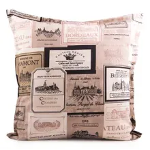 Dekokissen Design Chateau Weinetiketten 40 x 40 cm Dekokissen Design Chateau Weinetiketten 40 x 40 cm