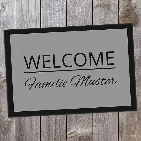 Fußmatte "Welcome" mit Name 60 x 40 cm Fußmatte "Welcome" mit Name 60 x 40 cm