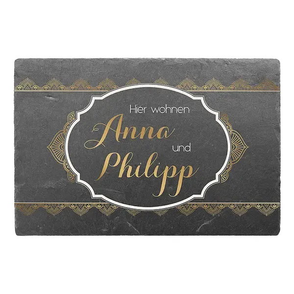 Edles Türschild aus Schiefer mit Design "Orient" 30 x 20 cm Edles Türschild aus Schiefer mit Design "Orient" 30 x 20 cm
