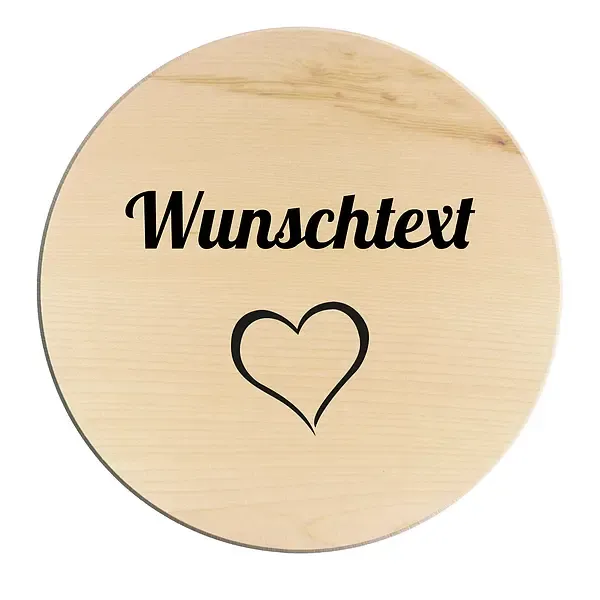 Rundes Holzschild mit individuellem Wunschtext Rundes Holzschild mit individuellem Wunschtext