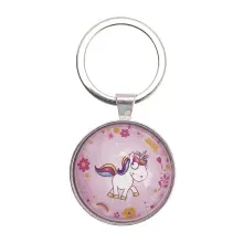 laufendes Einhorn auf Schlüsselanhänger rosa laufendes Einhorn auf Schlüsselanhänger rosa