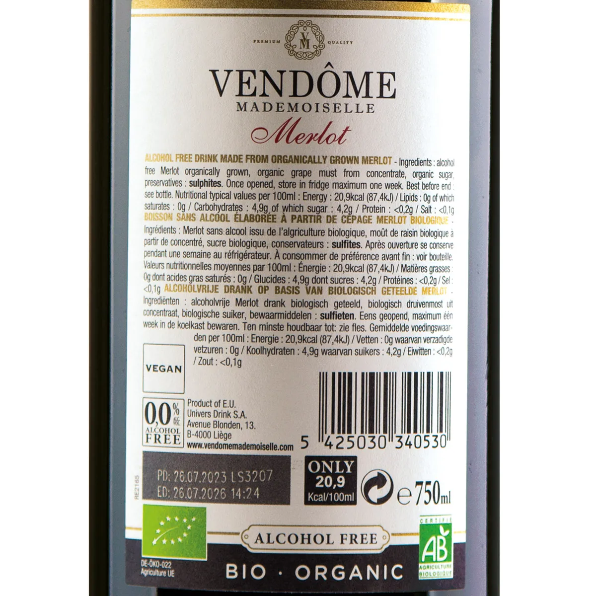 Vendôme Mademoiselle Merlot, alkoholfrei – Bild 2