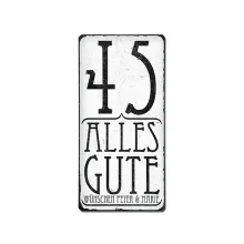 Geburtstagsschild Vintage Stil mit Wunschtext Geburtstagsschild Vintage Stil mit Wunschtext