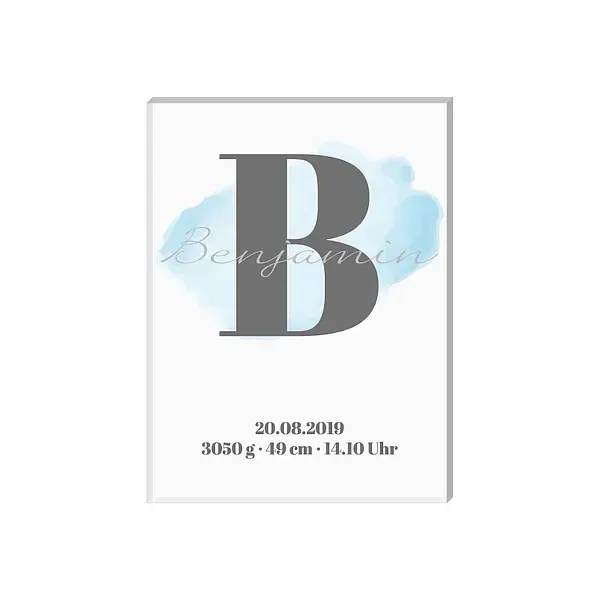 Namensschild zur Geburt - für Jungen Namensschild zur Geburt - für Jungen
