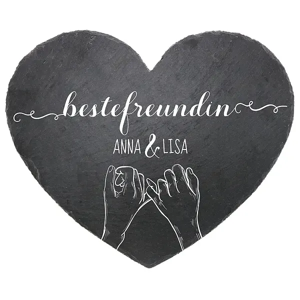 Geschenk für beste Freunde - Schieferherz mit Namen Geschenk für beste Freunde - Schieferherz mit Namen