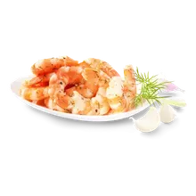 King Prawns, Knoblauch, Olivenöl King Prawns, Knoblauch, Olivenöl