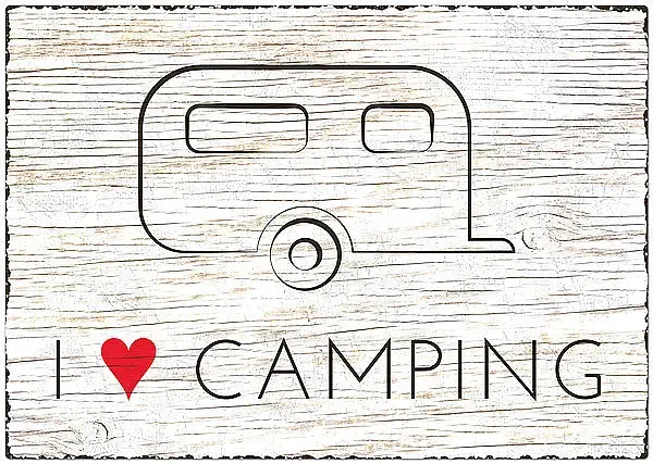 Blechschild Wohnwagen Größe A4 - I love Camping Blechschild Wohnwagen Größe A4 - I love Camping